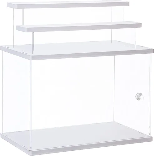 Miniatura 5 de CECOLIC Vitrina de acrílico, caja de almacenamiento transparente, cubo de encimera para coleccionables, figuras de acción, figuras en miniatura