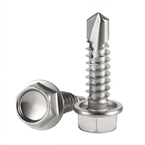 Miniatura 7 de Mellewell Tornillos autoperforantes con cabeza hexagonal de 1/2 pulgada, tornillos de chapa autoperforantes, acero inoxidable 410, 100