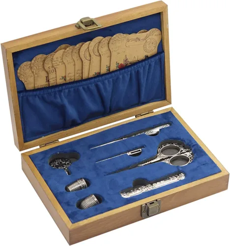 Miniatura 2 de NOTIONSLAND Juego de tijeras de bordado vintage, herramientas de costura de acero inoxidable de estilo europeo para costura, manualidades, trabajo
