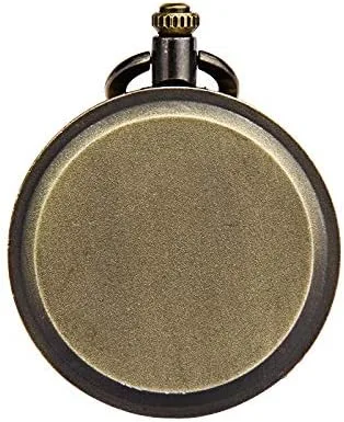 Miniatura 6 de JewelryWe Reloj de bolsillo retro de bronce para hombre, reloj de cuarzo de veteranos del Cuerpo de Marines de los Estados Unidos para Navidad