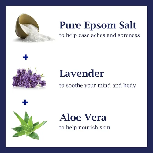 Miniatura 2 de Dr. Teal's - Solución de remojo de sal de Epsom y baño espumoso con sal pura de Epsom, lavanda (paquete de 2)