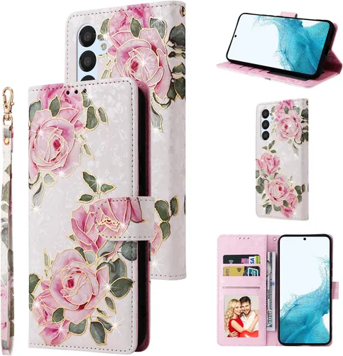 Miniatura 10 de UEEBAI Funda tipo billetera para Samsung Galaxy A16 4G/5G, cubierta de cuero PU con soporte, bloqueo RFID, funda flip con ranuras para tarjetas