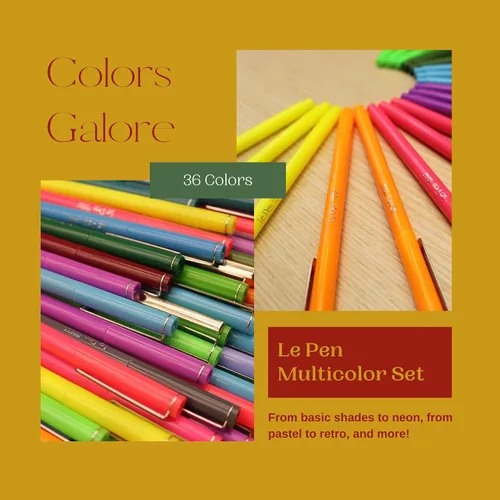 Miniatura 4 de Uchida Le Pens - Juego de bolígrafos multicolor de 36 colores, bolígrafos Le Pen para diario, bolígrafos finos a prueba de manchas para escribir