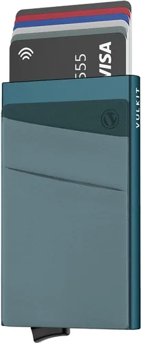 Miniatura 7 de VULKIT Card Holder with Money Pocket Pop Up Wallet RFID Blocking Slim Metal Bank Card Case Holds 5 Cards and Notes