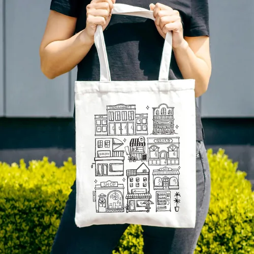 Miniatura 2 de Bolsa de lona de algodón para mujer, bolsa de regalo reutilizable, bolsa de hombro para compras, playa, bolsa de hombro
