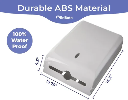 Miniatura 5 de Dispensador de toallas de papel comercial para montaje en pared, capacidad para 500 toallas de mano multipliegues, plegadas en Z, plegadas en C
