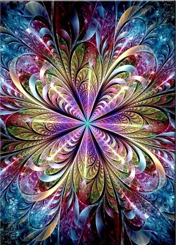 Kits de pintura de diamantes de mandala 5D para adultos, kit de arte de diamantes de flor de fantasía para principiantes, 12 x 16 pulgadas, kits de