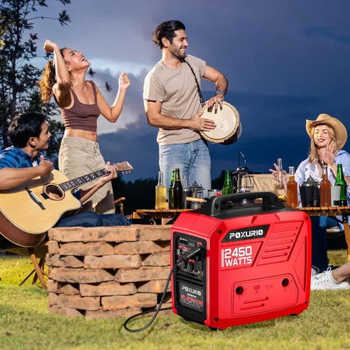Miniatura 9 de Generador inversor de combustible dual de 2450 vatios para uso doméstico, tanque de combustible grande de 1.6 galones hasta 8.3 horas de uso