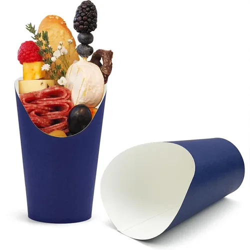 Miniatura 10 de CAMKYDE 50 soportes para papas fritas, 12 onzas, desechables, de papel, tazas de charcutería para todas las ocasiones (12 onzas)