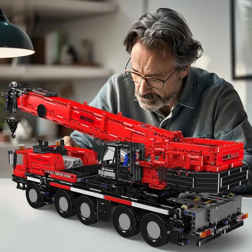 Miniatura 5 de Mould King 17074 Engineering LTM Crane: Modelos de máquina de grúa de construcción con control remoto todo terreno perfectos para entusiastas