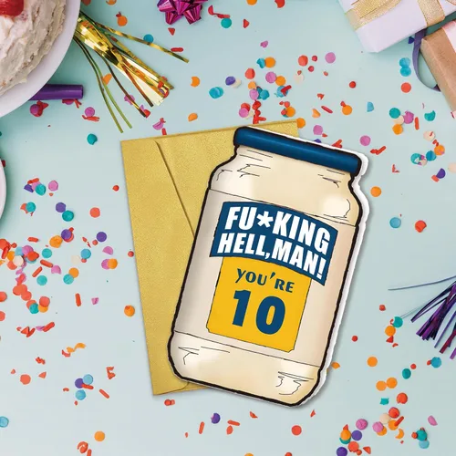 Miniatura 4 de Tarjeta de cumpleaños número 10, regalos de feliz cumpleaños número 10 para niños y niñas, divertidas decoraciones de 10 cumpleaños para hijo e hija