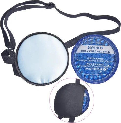 Miniatura 18 de Parches refrescantes para ojos hinchados, parche de ojo de hielo de seda pura, máscara de un solo ojo, cubierta médica de un solo ojo, terapia fría