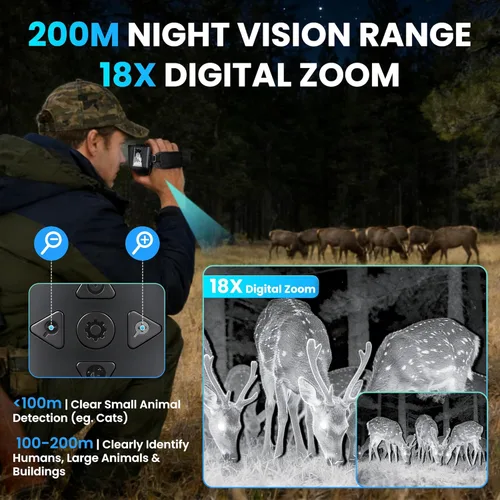 Miniatura 4 de VXF Monocular de visión nocturna, alcance de visión nocturna 4K para 100% oscuridad con batería recargable de 3000 mAh, tarjeta SD de 3+32 GB