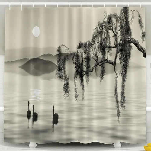 Miniatura 16 de CAPSCEOLL Tree Forest Nature - Cortina de ducha con diseño de árbol en el bosque, cortina de baño para baño, tela de poliéster impermeable, 66 x 72