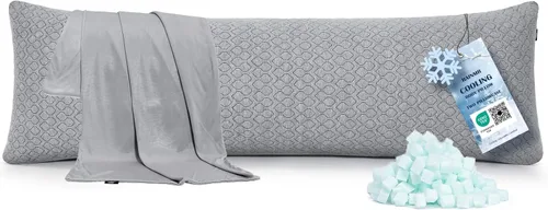 Miniatura 12 de Rainmr Almohada de Espuma Viscoelástica Gruesa para el Cuerpo - Almohada Completa para Dormir de Lado - con Funda de Almohada de Enfriamiento Gris