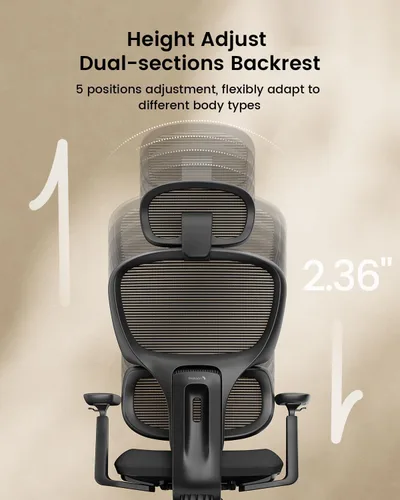 Miniatura 3 de ProtoArc Silla de oficina ergonómica EC300 ajustable lumbar con respaldo alto, asiento deslizante, reposacabezas 3D, reposabrazos más anchos, 4