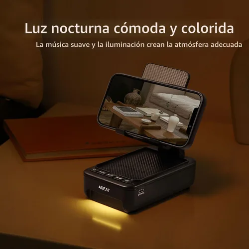 Miniatura 4 de Regalos para hombres, soporte para celular con altavoz Bluetooth y luz LED que cambia de color, regalos únicos para mujeres, papá, esposo