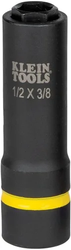Miniatura 10 de Klein Tools 66060 Juego de llaves de impacto 2 en 1, juego de herramientas de 6 piezas con enchufes profundos de 6 puntos con unidad de 1/2 pulgada