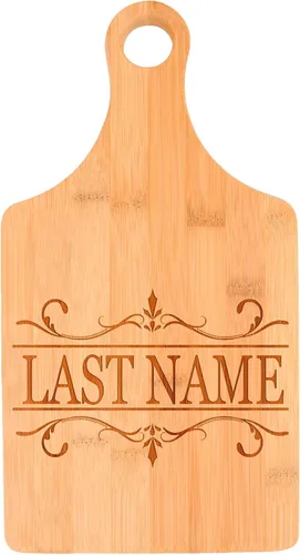 Miniatura 7 de Regalo de boda personalizado Parejas Texto personalizado Nombre de familia Tabla de cortar de madera en forma de rectángulo personalizado