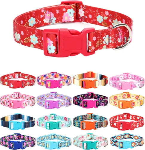 Miniatura 7 de Collares de Navidad para perros pequeños, lindos collares suaves y ajustables para perros y niñas, S 22. Estilo navideño