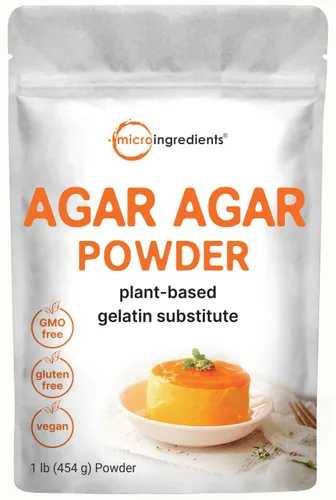 Agar en polvo, 1 lb (454 g) | Origen vegetal de algas rojas | Agente espesante sin sabor para cocinar y hornear | Sustituto vegano de la gelatina de