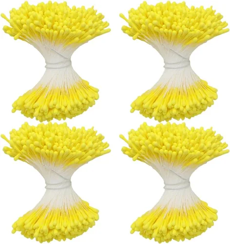 Miniatura 9 de HAHIYO 1000 piezas de 0.039 in negro perla doble cabeza flor Pistilo para hacer flores, decoración de álbumes de recortes, mini hecho a mano