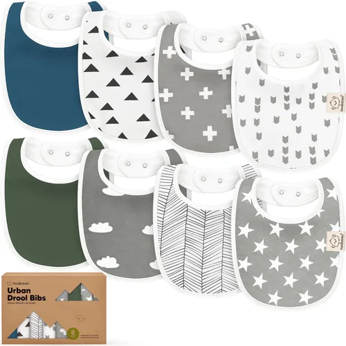 Miniatura 45 de Paquete de 8 baberos orgánicos para bebés niños, niñas - baberos de algodón suave para babear y dentición para bebé niña y niño, extra absorbentes