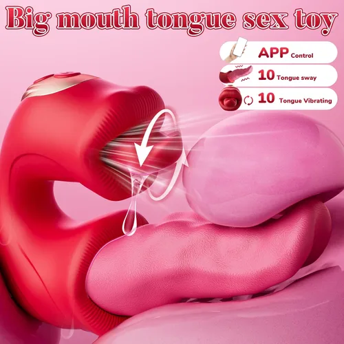 Miniatura 2 de Vibrador para Adultos, Juguetes Sexuales para Mujeres, Potente Vibrador de Lengua con Péndulo y Dildo de Empuje Controlado por APP con 10 Modos
