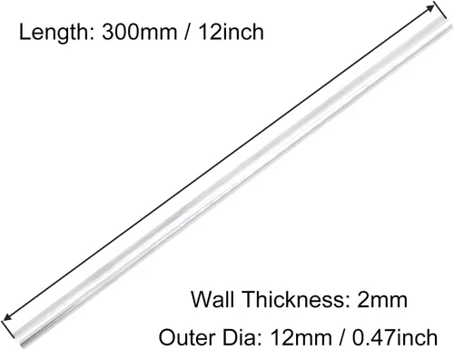 Miniatura 2 de Tubo redondo de aluminio 6063, 0.472 pulgadas de diámetro exterior 0.079 in de grosor de pared 11.811 in de longitud, tubo recto de metal sin