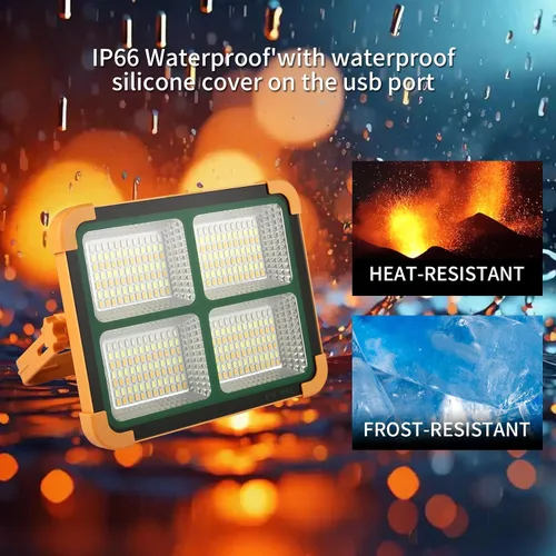 Miniatura 8 de Luz de trabajo recargable portátil solar, 16500 mAh, 120 W, batería de inundación magnética, luz de trabajo de 10000 lm, luces LED para exteriores