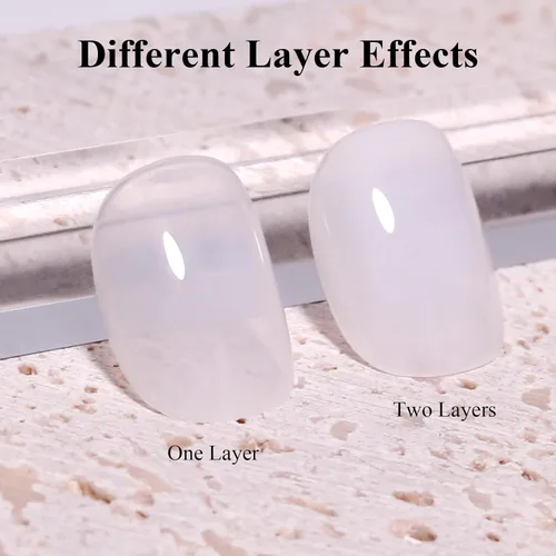 Miniatura 2 de Esmalte de uñas de gel blanco lechoso, esmalte de uñas de gel nude transparente blanco para uñas, esmalte de gel blanco translúcido UV/LED que se