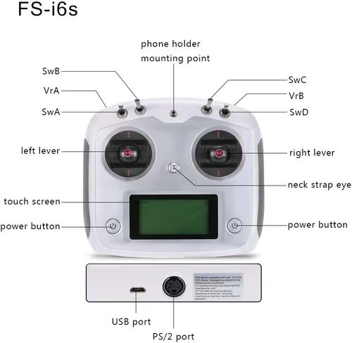 Miniatura 5 de GoolRC Flysky FS-i6s 2.4G 10CH AFHDS 2A Transmisor RC con receptor FS-iA6B para RC Drone Avión Multicopter plateado