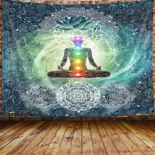 Miniatura 8 de DYNH Tapiz de Chakra, Tapiz de Yoga Meditación de Siete Chakras Zen Decorativo para Colgar en la Pared para Dormitorio, Tapices Espirituales Hippie