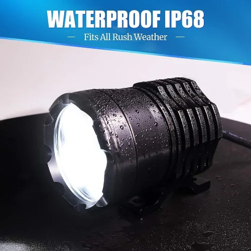 Miniatura 4 de Ourbest Luz de motocicleta, 12 V 24 V alto/bajo/estroboscópico motocicleta auxiliares luces ATV UTV Bicicletas Dirt Bike Led niebla luces