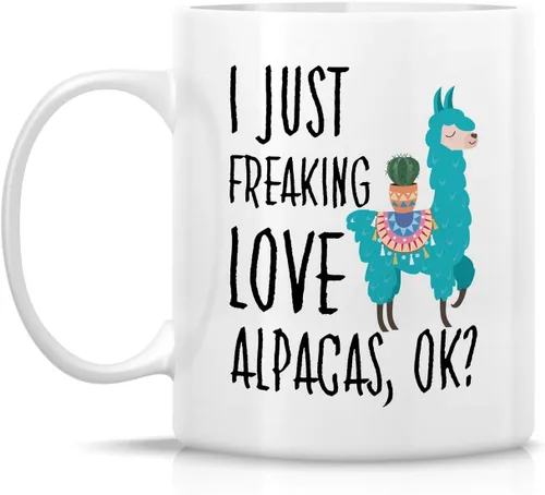 Miniatura 2 de Retreez Taza divertida – I Just Freaking Love Alpacas Alpaca Fan Lover - Tazas de café de cerámica de 11 onzas – Divertido, sarcasmo, motivacional