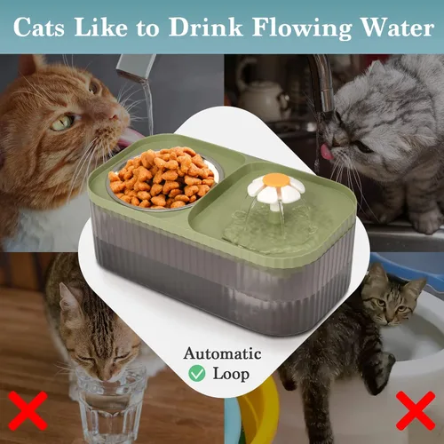 Miniatura 2 de Fuente de agua para gatos en el interior, suministros de alimentación y riego para gatos, dispensador de agua automático súper silencioso