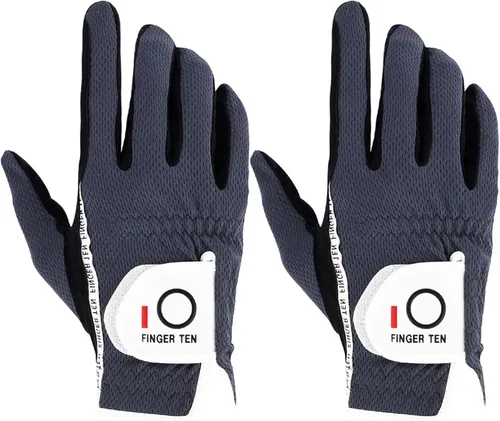 Miniatura 12 de FINGER TEN Guantes de golf para hombre para golfista diestro o zurdo, agarre para lluvia, valor 2 unidades, guante de golf para mano izquierda