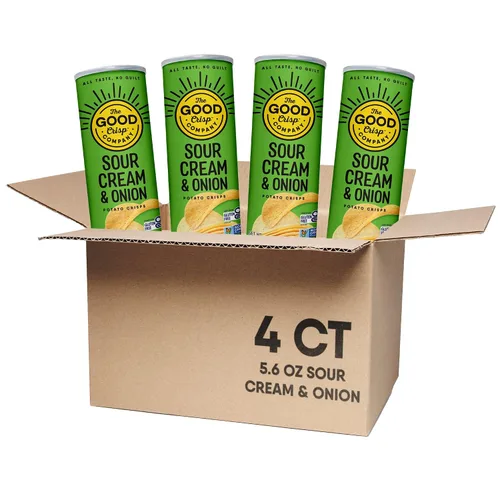 Miniatura 26 de The Good Crisp Company, Cheddar blanco envejecido, papas fritas sin gluten (recipientes de 5.6 onzas, paquete de 8), sin OMG, apto para alérgenos