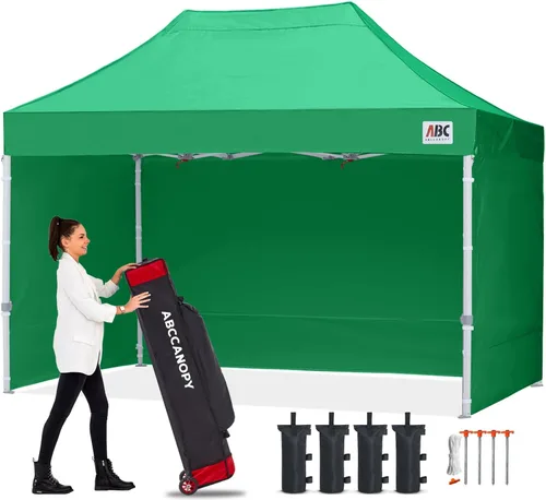 Miniatura 44 de Abccanopy - Toldo de 10 x 10 pies, con paredes laterales, sombra instantánea, con bolsa con ruedas para guardarlo. Incluye 4 bolsas de lastre, Azul