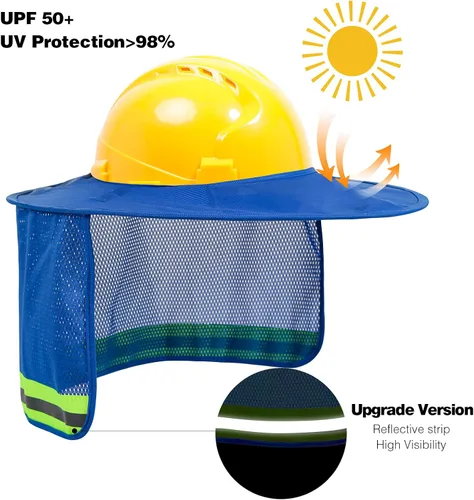 Miniatura 2 de Parasol para sombrero duro, visera de alta visibilidad con tira reflectante, accesorio de ala completa para hombres y mujeres