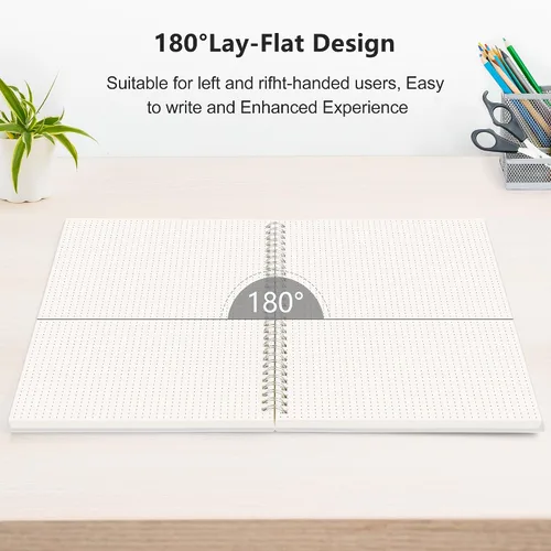Miniatura 4 de RETTACY - Cuaderno de viñetas con puntos, paquete de 3, 160 páginas por paquete, tamaño A5 mediano (5.7" × 8.3"), papel grueso de 100 gsm