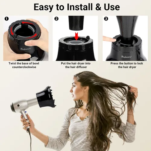 Miniatura 5 de Segbeauty Difusor universal de pelo rizado, accesorio de difusor de pelo adaptable para peluquería de calidad de peluquería, herramienta