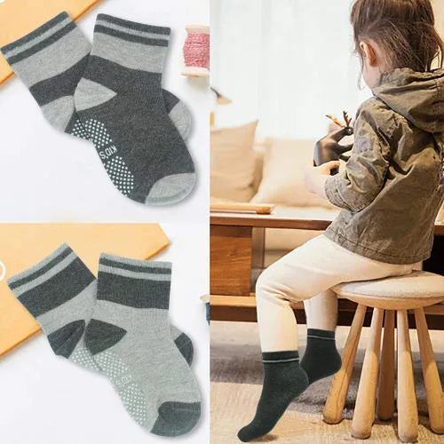 Miniatura 6 de Tphon Calcetines antideslizantes para niños pequeños con agarre, 12 pares de calcetines antideslizantes para niños y niñas de 1 a 7 años