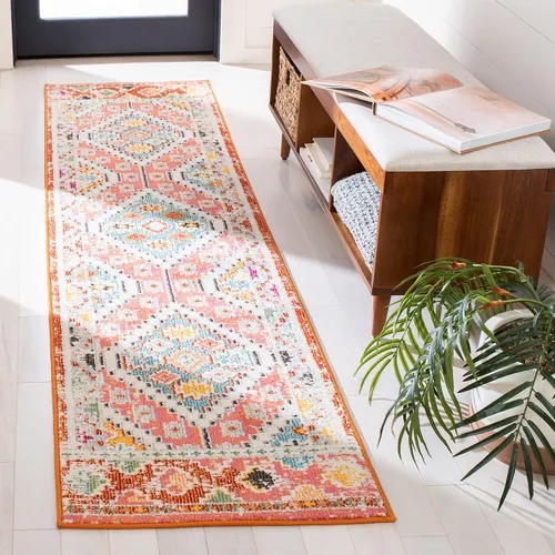 Miniatura 34 de Safavieh Madison Collection MAD418F - Alfombra de área con diamantes, Polipropileno, Gris/amarillo