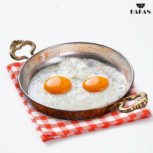Miniatura 8 de Hakan Sartén de Cobre para Huevos para Cocinar Sartén Pequeña Hecha a Mano Sartén Martillada con Asas Dobles para Tortilla Utensilios