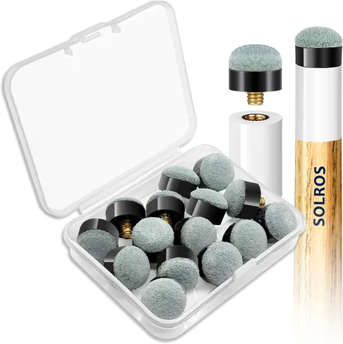 Miniatura 17 de Puntas para taco de billar - Kit de reparación y reemplazo de puntas para palo de taco de billar con caja de almacenamiento para puntas de palo