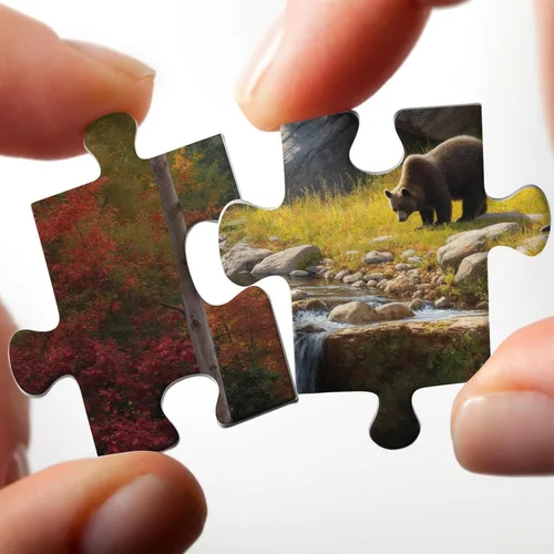 Miniatura 4 de Rompecabezas de paisaje de cascada de otoño para adultos, 1000 piezas, rompecabezas escénico de montaña de bosque natural, desafiante rompecabezas