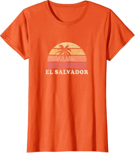 Miniatura 57 de El Salvador Vintage 70s Retro Throwback Design Camiseta, Azul