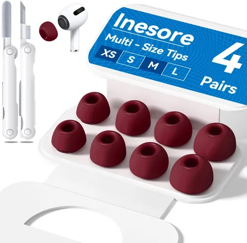 Miniatura 23 de 4 pares de almohadillas transparentes de repuesto para AirPods Pro de 2ª/1ª generación con caja de almacenamiento portátil y bolígrafo limpiador
