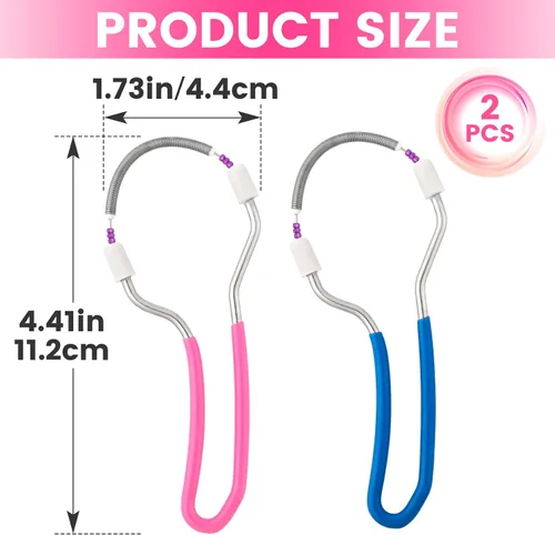 Miniatura 2 de 2 unidades de removedor de vello facial manual, depiladora portátil de acero inoxidable con cuentas, removedor de vello facial suave para mujeres